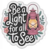 Wees een lichte Lantaarn & Floral Sticker (Voorkant)