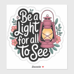 Wees een lichte Lantaarn & Floral Sticker