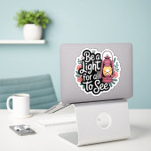 Wees een lichte Lantaarn & Floral Sticker (Laptop op bureau)