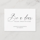 Wees een lieve wrap in Clear Simple Modern Informatiekaartje (Voorkant)