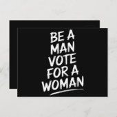 Wees een Man stem voor een vrouwHarris 2024 Kamala Briefkaart (Voorkant / Achterkant)