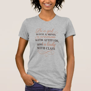 Wees een meisje met een geest, een vrouw met een h t-shirt