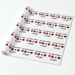 Wees een mentale speelbrug (vier kaartcircuits) cadeaupapier
