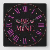 Wees een mijne, hartritmepatroonvierkant wandklok (Voorkant)