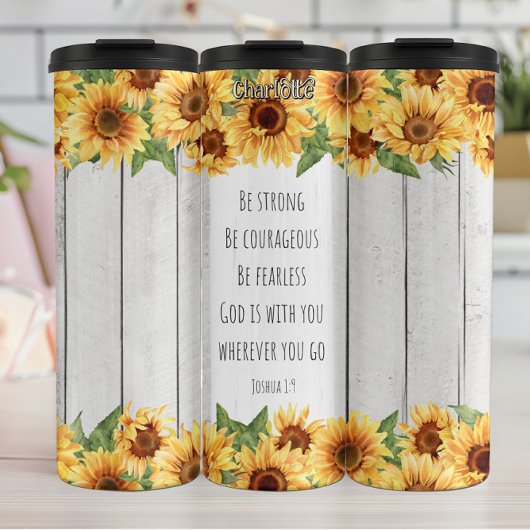 Wees een moedige en onbevreesde God Thermosbeker