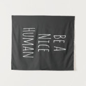 Wees een mooi mens | Inspirerend woorden zwart wit Wandkleed (Voorkant (horizontaal))