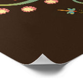 Wees een mooi menselijk citaat Floral Inspirivity Poster (Hoek)