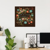 Wees een mooi menselijk citaat Floral Inspirivity Poster (Thuiskantoor)