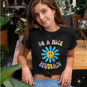 Wees een mooie menselijke blauwe en gele bloem gra t-shirt