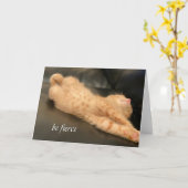 Wees een Oranje kaart Ginger Tiger Kitten Cute (Gele Bloem)