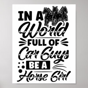 Wees een paardenmeisje met paardenrugrol Rider Equ Poster