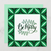 Wees een prettige, groene kerstkaart met Retro-ker (Voorkant / Achterkant)
