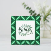 Wees een prettige, groene kerstkaart met Retro-ker (Staand voorkant)