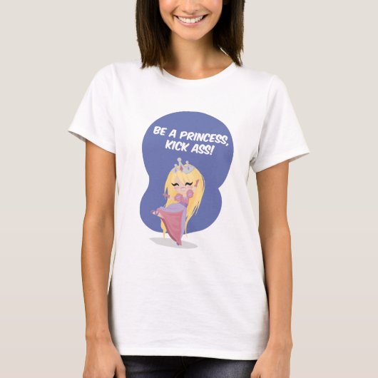 Wees een prinsesje, schop! - Spaghetti Strap T-shirt (Voorkant)