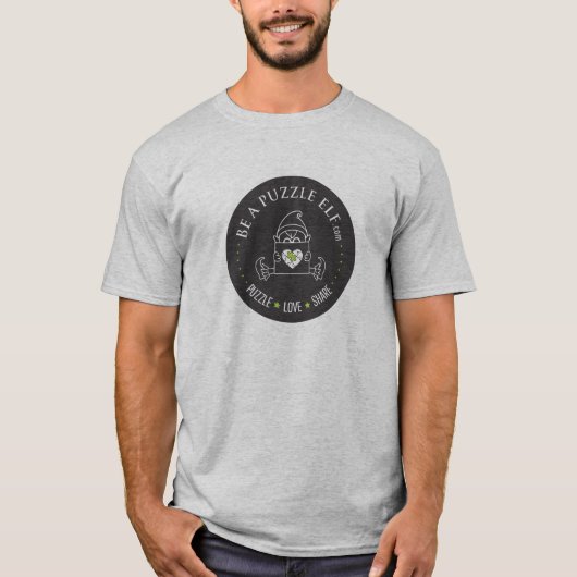 Wees een Puzzel Elf - Basic T-Shirt (Voorkant)