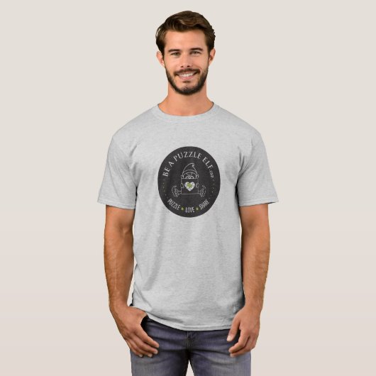 Wees een Puzzel Elf - Basic T-Shirt (Voorkant volledig)