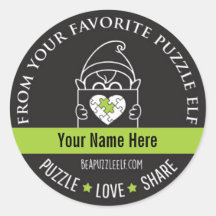 Wees een Puzzel Elf – Persoonlijke Sticker