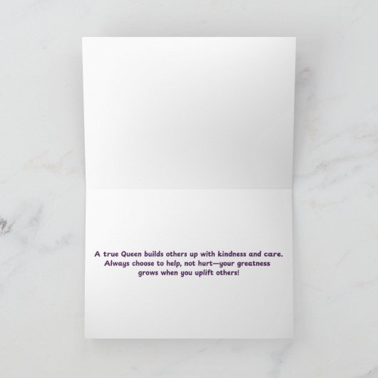 Wees een Queen Affirmatie Kaart (Binnen)