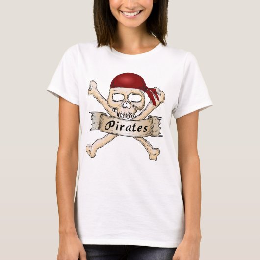 Wees een rebel, wees een piratenT-shirt. T-shirt (Voorkant)