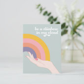 Wees een regenboog in mijn wolk feestdagenkaart (Staand voorkant)