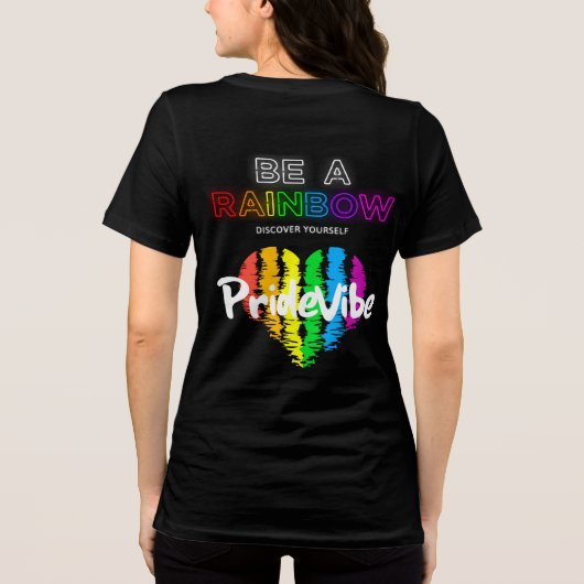 Wees een regenboog Ontdek jezelf PrideVibe Logo Tri-Blend Shirt (Achterkant)