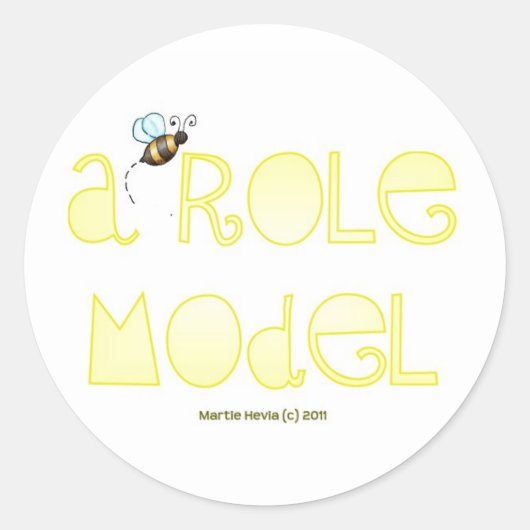 Wees een rolmodel - een positief woord ronde sticker (Voorkant)