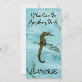 Wees een Seahorse Cute Underwater Life Thmed Bladw Bedankkaart (Voorkant)