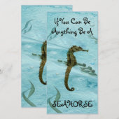 Wees een Seahorse Cute Underwater Life Thmed Bladw Bedankkaart (Voorkant / Achterkant)