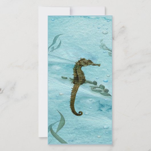 Wees een Seahorse Cute Underwater Life Thmed Bladw Bedankkaart (Achterkant)