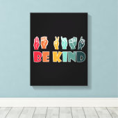 Wees een soort ASL American Sign Canvas Afdruk (Insitu (Houten vloer))