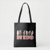 Wees een soort ASL American Sign Tote Bag (Voorkant)