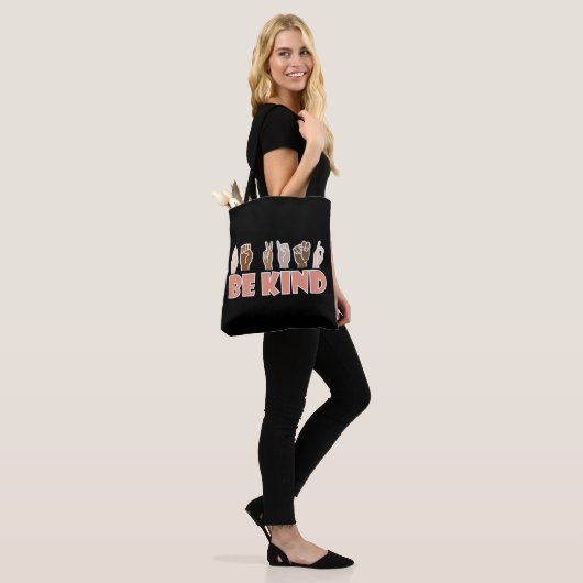 Wees een soort ASL American Sign Tote Bag (Op model)