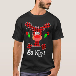 Wees een soort Autisme Bewustmakende Kerst Reindee T-shirt