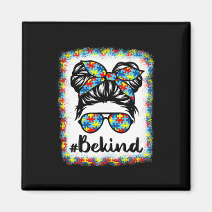 Wees een soort autisme-bewustwording Bun Girl Teac Magneet