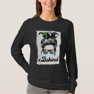 Wees een soort autisme Mam Messy Bun Life Autisme T-shirt