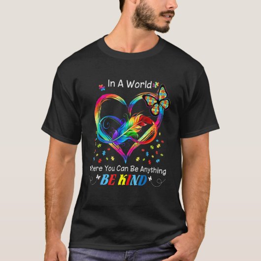 Wees een soort autisme vlinder Puzzle Infinity Hea T-shirt (Voorkant)