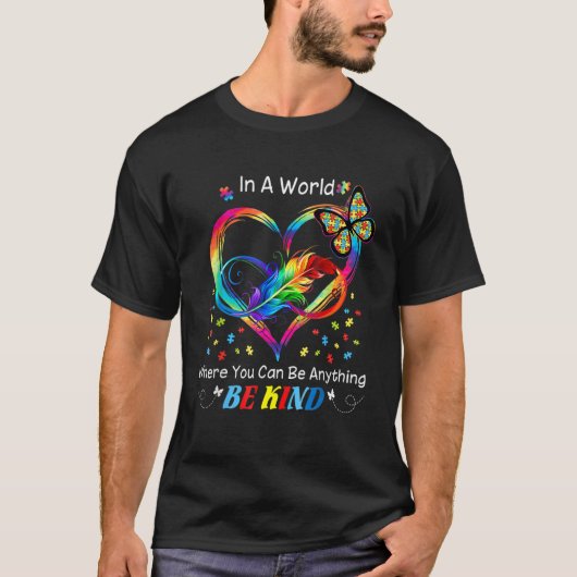 Wees een soort autisme vlinder Puzzle Infinity Hea T-shirt (Voorkant)