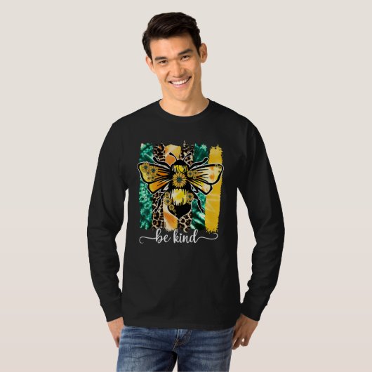 Wees een soort bijenluipaard zonnebloemen Autistis T-shirt (Voorkant volledig)