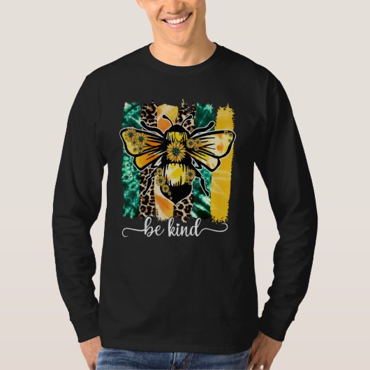 Wees een soort bijenluipaard zonnebloemen Autistis T-shirt (Voorkant)