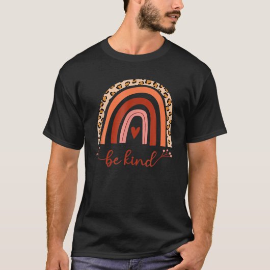 Wees een soort Boho Rainbow Motivation Cheetah Hea T-shirt (Voorkant)