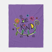 Wees een soort citaat Paarse Floral Fleece Deken (Voorkant)