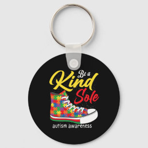 Wees een soort enige Autisme Awareness Maand Schoe Sleutelhanger