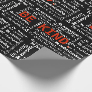 Wees een soort inspiratietekst op zwart cadeaupapier