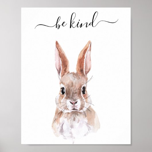 Wees een soort konijn Bunny Nursery Child Woodland Poster (Voorkant)