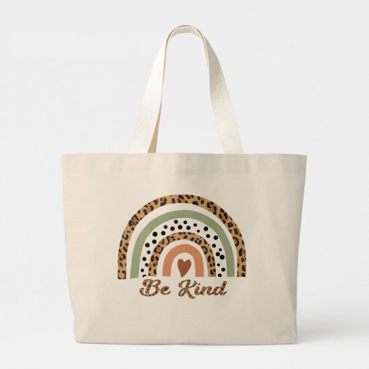 Wees een soort luipaard printregenboog achteraan e grote tote bag (Achterkant)