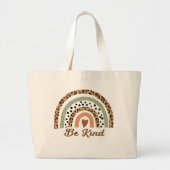 Wees een soort luipaard printregenboog achteraan e grote tote bag (Voorkant)