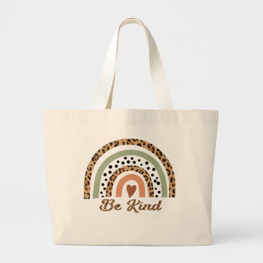 Wees een soort luipaard printregenboog achteraan e grote tote bag (Voorkant)