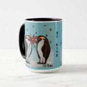 Wees een soort Penguin Love Whimsical Art Mok (Voorkant links)