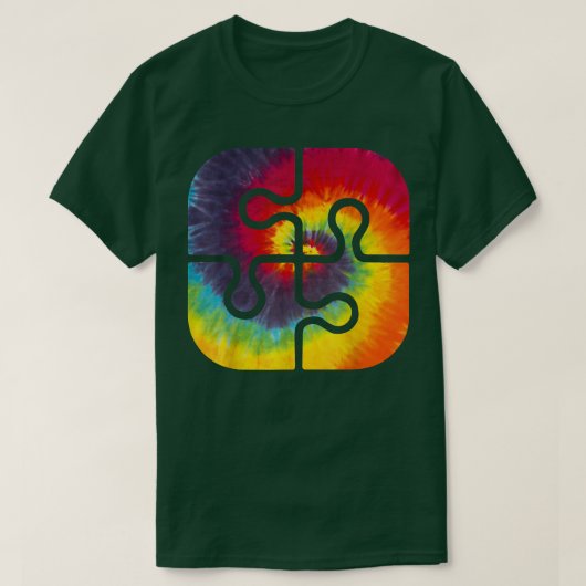 Wees een soort puzzelstukjes als een kleurstof han t-shirt (Design voorkant)