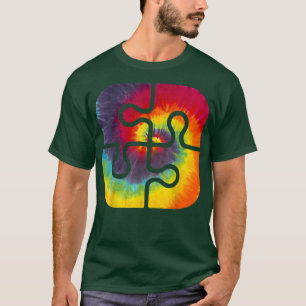 Wees een soort puzzelstukjes als een kleurstof han t-shirt
